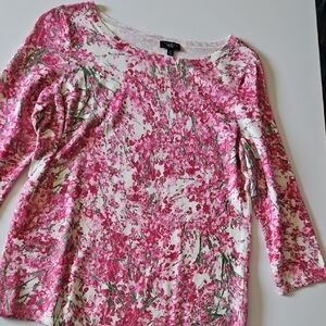 Talbots Cream Graphic Relaxed Blouse